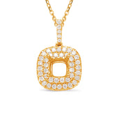 14 KT Rounds Shape Diamond Pendant 0.75ct Cushion Center